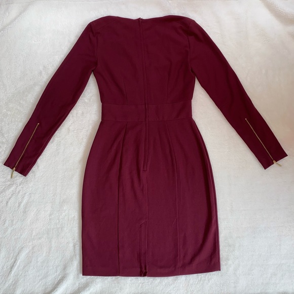 ❤️H&M Burgundy Red Long Sleeve Midi Dress - Picture 5 of 8
